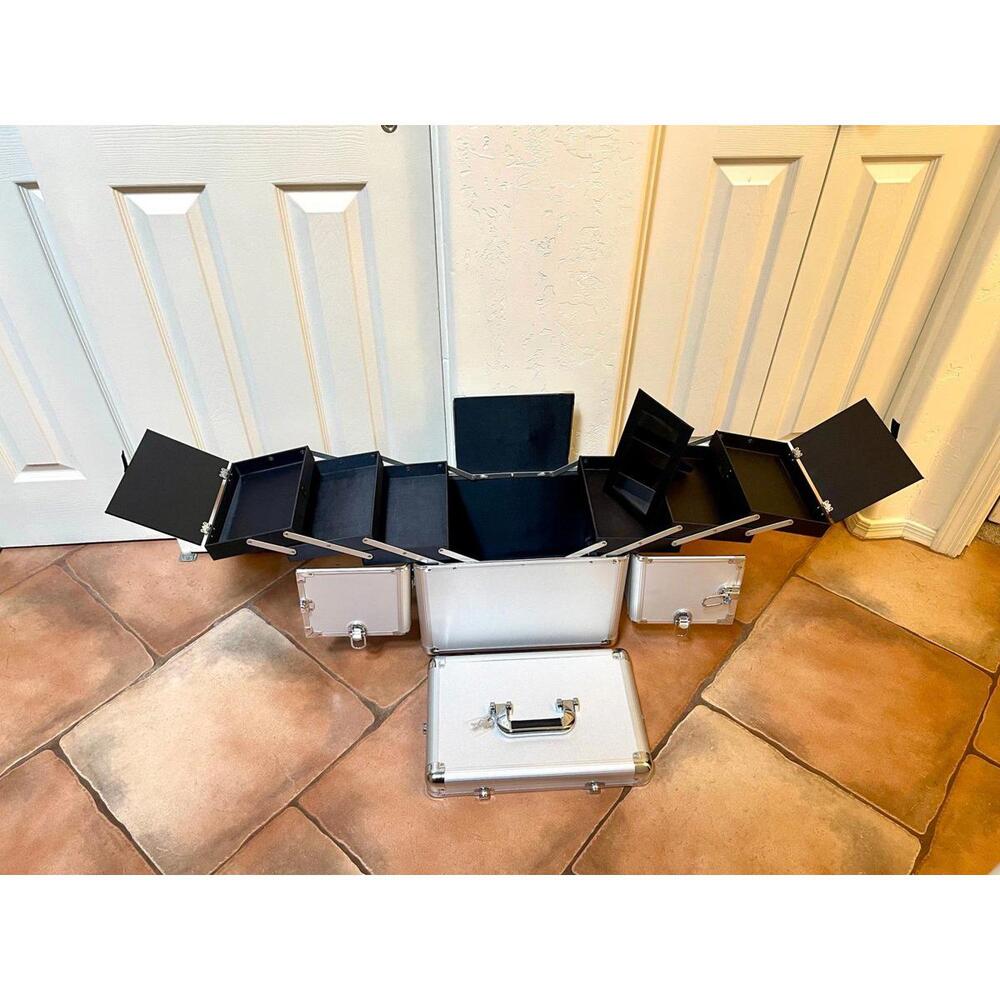 Professional Rolling Makeup Case - Silver - image 4